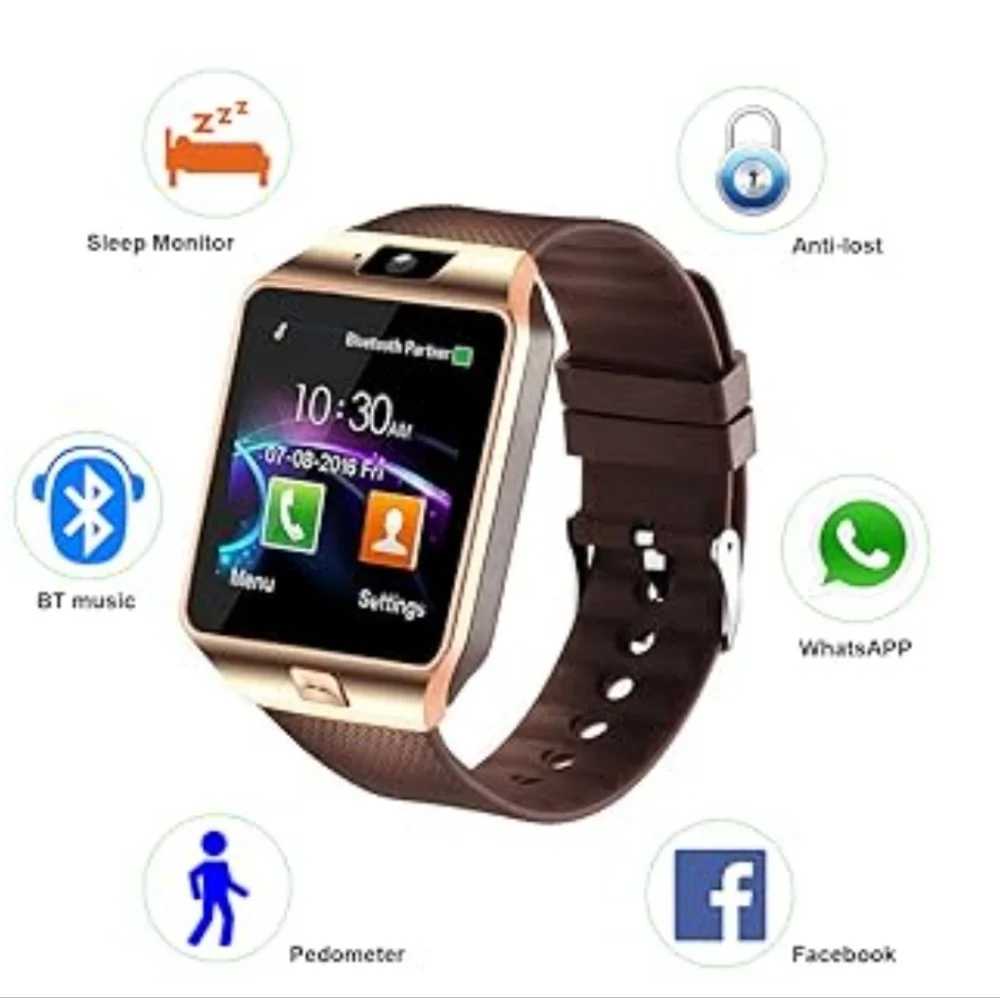 Smartwatch with Touch Monitor with Pedometer and Anti-Lost Camera